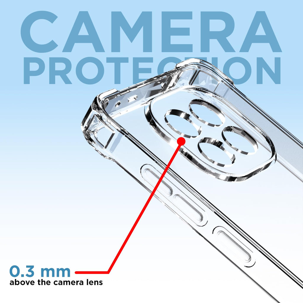 Transparent Raised Edges Shockproof Protective Phone Bumper Case for Oppo F29 5G PC + TPU Clear