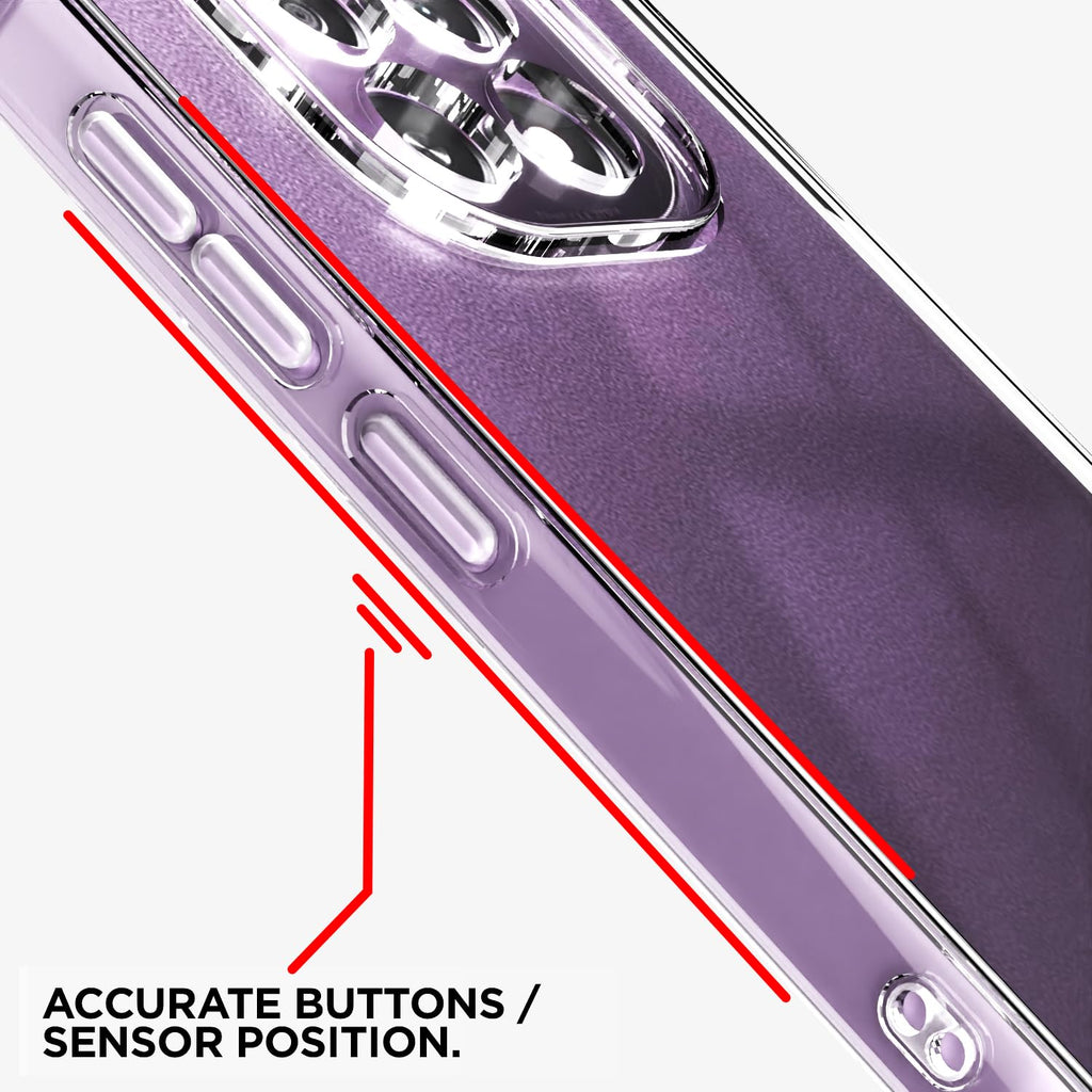 Transparent Raised Edges Shockproof Protective Phone Bumper Case for Oppo F29 5G PC + TPU Clear