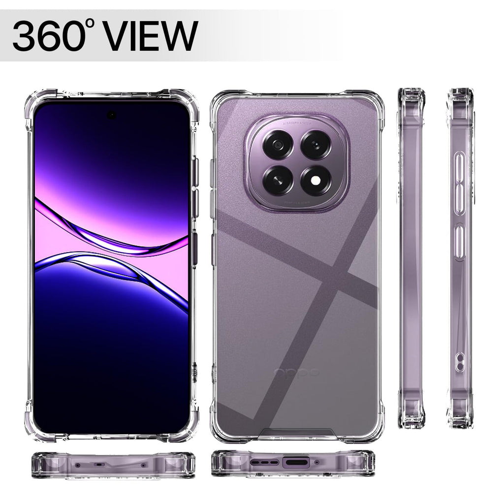 Transparent Raised Edges Shockproof Protective Phone Bumper Case for Oppo F29 5G PC + TPU Clear