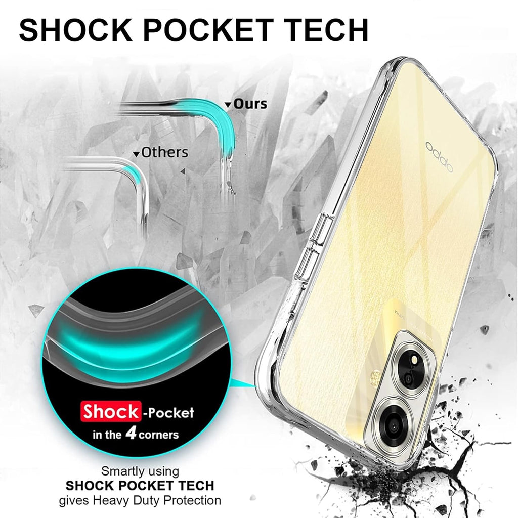 Oppo A59 5G (Silicone Clear Shockproof Case with Camera Protection | Soft and Flexible | Transparent)