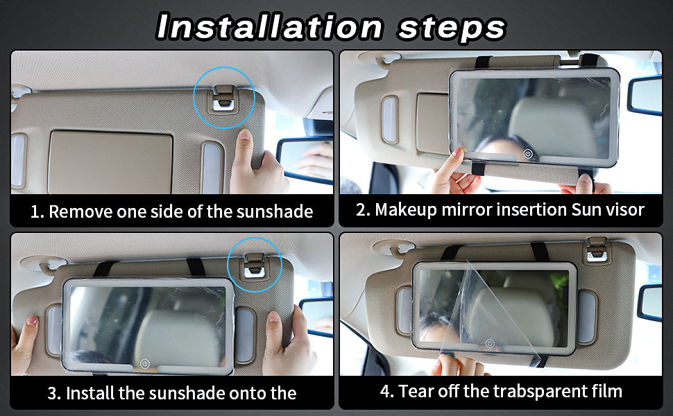 FolksWheel LED Car Sun Visor Mirror - 3 Light Modes, Rechargeable
