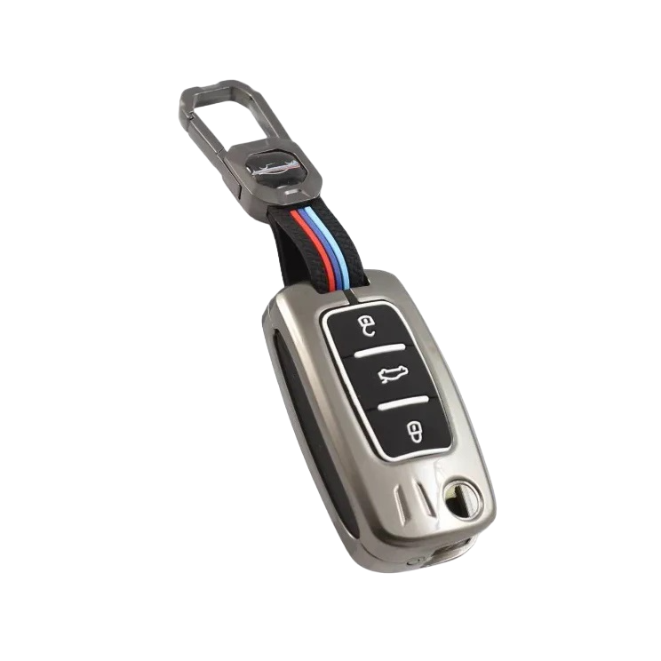 Metal Silicon Alloy Car Key case for Skoda/Volkswagen 3 Button Flip Key