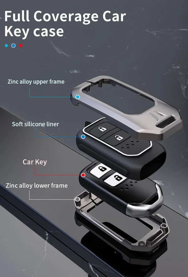 Honda City 2023 Luxury Premium Soft Silicon Car Key Shell with Keychain & Full Protection ( 4 Button )