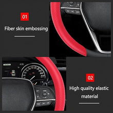 Load image into Gallery viewer, Sporty Steering Wheel Cover, Red Carbon Fibre, Rubber Wheel Cover for car Steering | Non-Slip &amp; Breathable &amp; Odorless, Universal Fit (Red)