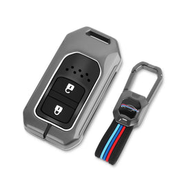 Honda Elevate 2023 Luxury Premium Metal Smart Car Key Cover Key Case With Key Chain (2 buttons) (Only for Key less entry)