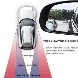 CarFrill HD Glass Frameless Round Convex Rear View Blind Spot Mirror Cars/Trucks/Vans (2