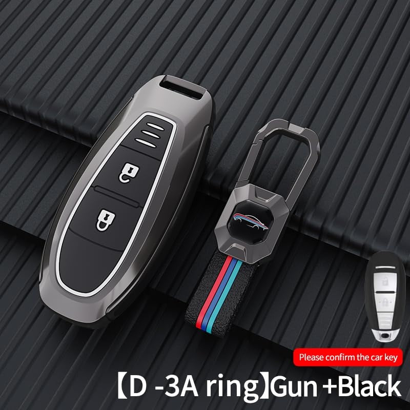 Nissan Magnite 2023 Luxury Premium Metal Smart Car Key Cover Key Case With Key Chain( 3 Button )