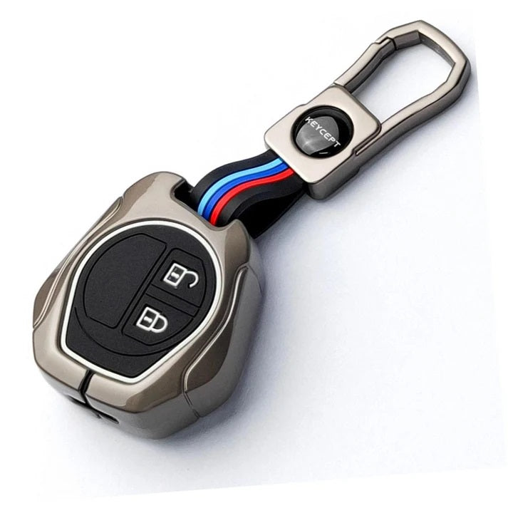 Metal Key Cover Compatibility: Fit For Maruti Suzuki S-Presso | Baleno | Fronx | Alto-800 | Ignis | Swift | Celerio | S-Cross | Ritz | Ciaz | SX4 | Ertiga | Wagon-R | XL 6 | Dezire | Vitara Brezza Flip Key (2 Button Flip Key)