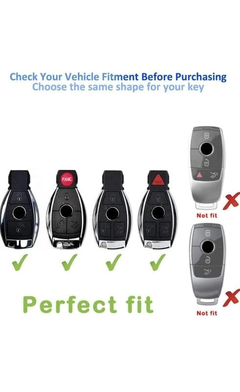 Benz Car Key Cover Compatibility: Fit For Mercedes Benz GL Series | S – Class | C – Class | M – Class (3 Button Smart key)