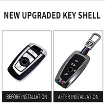 Load image into Gallery viewer, Folkswheel Metal Silicone Car Key Cover for BMW 1 3 4 5 6 7 Series X3 X4 M5 M6 GT3 GT5 Keychain Keyless Entry Remote Case Holder 4 Button Key Cover