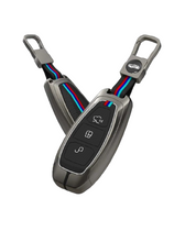 Load image into Gallery viewer, Ford Ecosport Push Button Remote Key Premium Metal Alloy Keycase with Holder &amp; Rope Chain