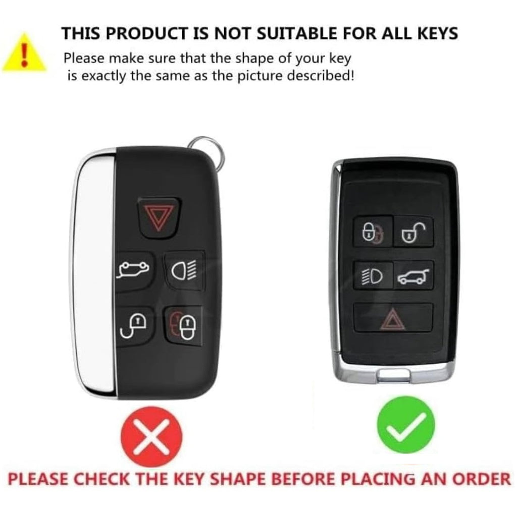 Folkswheel Metal Alloy Key Cover Compatible for Range Rover Sport, Evoque, Velar, Discovery, Defender 5 Button Smart Key