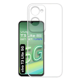 Shockproof Crystar Clear Back Case Cover for Vivo T3 Lite 5G | Transparent Back Cover