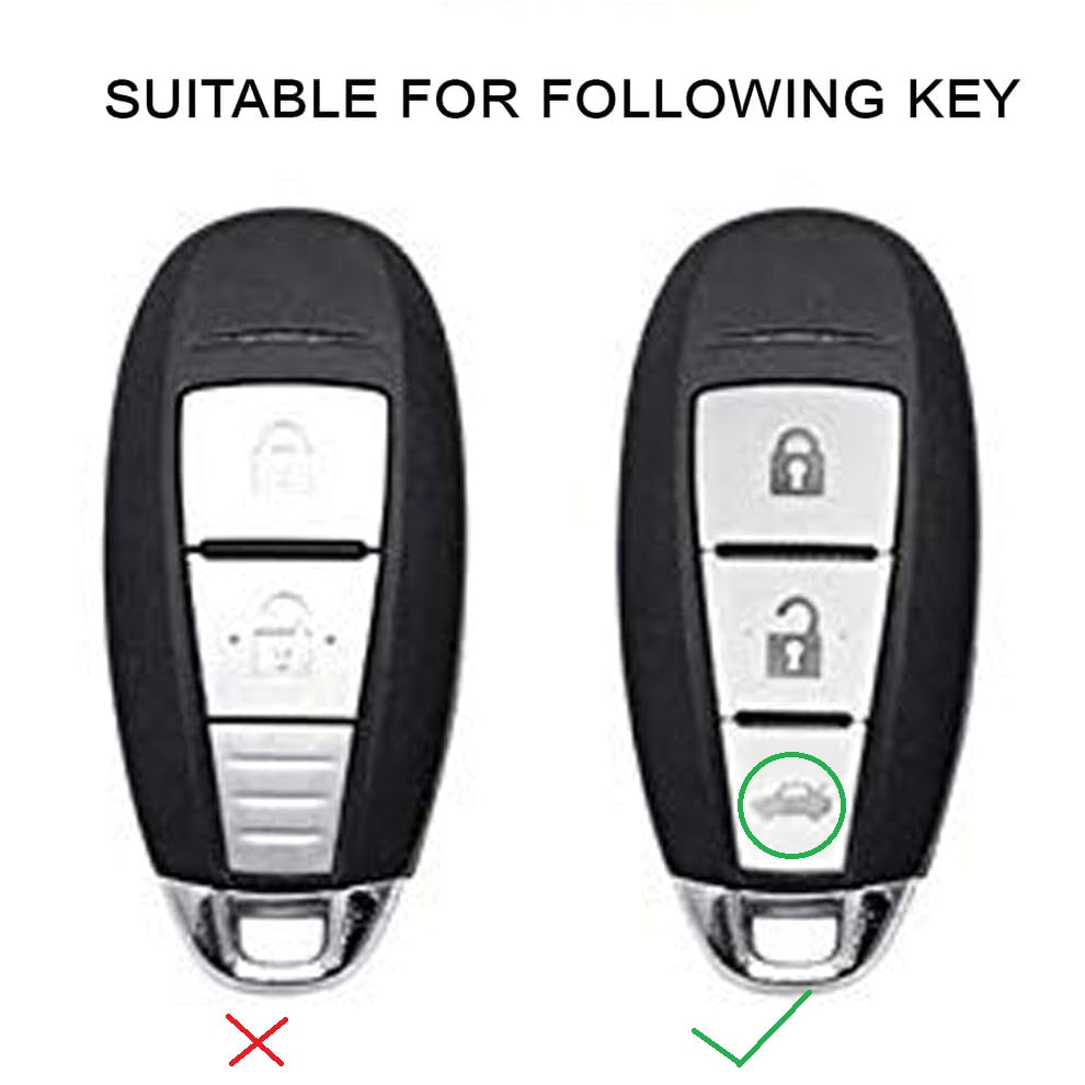 Folkswheel Metal Car Key case for Maruti Suzuki Baleno | Vitara Brezza | Ignis | S-Cross | Ciaz 3 Button Smart Key