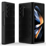 Folkswheel Galaxy Liquid Silicon Back Cover Case for Samsung Galaxy Fold 6, Shockproof Military Grade Protection with Micro-Fiber Cloth in Inner Side and Built-in Anti-Slip Grip Back Cover (TPU Black &  Gray )