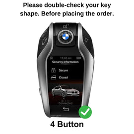 Folkswheel Smart Key Case, Keychain, Metal Shell Cover Compatible with BMW 1 3 4 5 6 7 Series X3 X4 M5 M6 GT3 GT5, Gunmetal