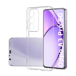 Stylish Silicone Back Cover Case for Oppo A3 Pro 5G | Scratch Resistant Protective Crystal Clear Transparent