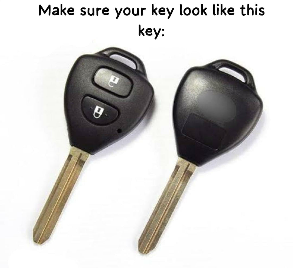 Folkswheel Metal Soft Car Key Shell with Keychain & Full Protection Key Cover for Old Toyota Innova | Fortuner | Corolla | Camry (2 Button Remote Key)