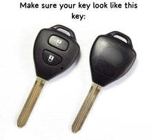 Load image into Gallery viewer, Folkswheel Metal Soft Car Key Shell with Keychain &amp; Full Protection Key Cover for Old Toyota Innova | Fortuner | Corolla | Camry (2 Button Remote Key)