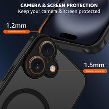 Load image into Gallery viewer, Folkswheel iPhone 16 Back Clear Case Cover | Matte Mag-Safe Camera &amp; Drop Protection (Polycarbonate Translucent Back)