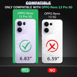 Shockproof Ultra-Hybrid Back Cover Case for Oppo Reno 13 Pro 5G Compatible with MagSafe