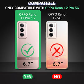 Best Camera Protection | Inbuilt Dust Plugs & Anti-Slip Grip | Ultra Clear Slim Back Cover for Oppo Reno 12 Pro 5G