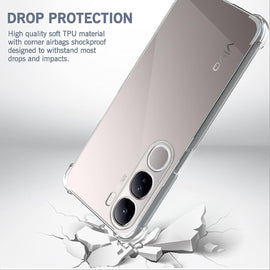 Transparent Crystal Clear Back Cover for [ Vivo Y29 5G / Y19s 4G ] Back Cover | Shockproof Soft TPU Case