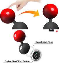 Load image into Gallery viewer, Folkswheel Push Button Start Lever, Car Push to Start Button Rocker, Car Engine Start Stop Button Joystick, Full Ball-bar Rocker Car Button Automotive One-Touch Start Button Cover Protector (Plastic, Red)