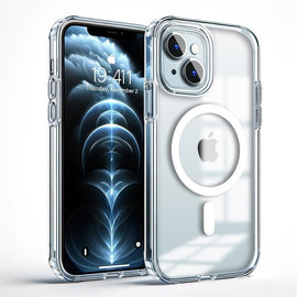 For iPhone Compatible With Magsafe, Scratch-Resistant,Thin And Slim, Classic, Magnetic Back Case, Transparent Clear