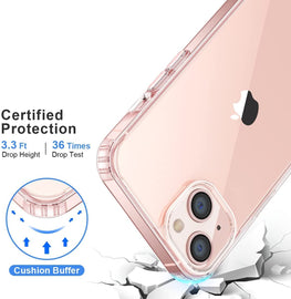 Hybrid Transparent Camera and Drop Protection Back Cover Case for iPhone