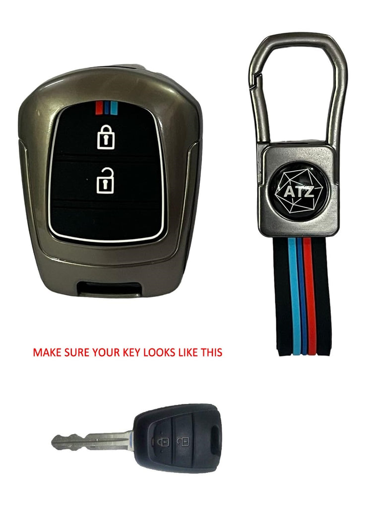 Folkswheel Metal Silicon Alloy Key case for Hyundai Grand i10 (2 Button) (Fixed Key)