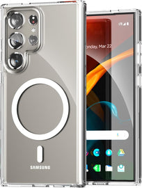 Transparent Magnetic Clear Case for Samsung Galaxy S Series [Compatible All MagSafe Accessories] Slim Shockproof Transparent case