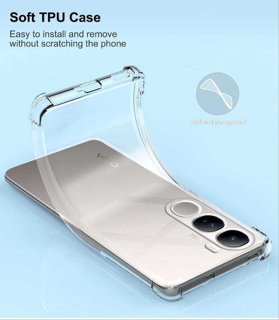 Transparent Crystal Clear Back Cover for [ Vivo Y29 5G / Y19s 4G ] Back Cover | Shockproof Soft TPU Case
