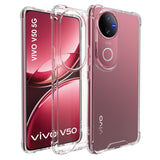 Shockproof Clear Hybrid Armor Back Cover Case for Vivo V50 5G
