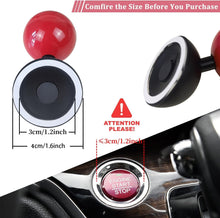 Load image into Gallery viewer, Folkswheel Push Button Start Lever, Car Push to Start Button Rocker, Car Engine Start Stop Button Joystick, Full Ball-bar Rocker Car Button Automotive One-Touch Start Button Cover Protector (Plastic, Red)