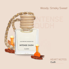 Folkswheel Premium Car Perfume Hanging Pod (10 ML) for Air Freshener, Natural Essential Fragrance Oils in Glass Bottle with Wooden Diffuser Lid, Long Lasting upto 60 days