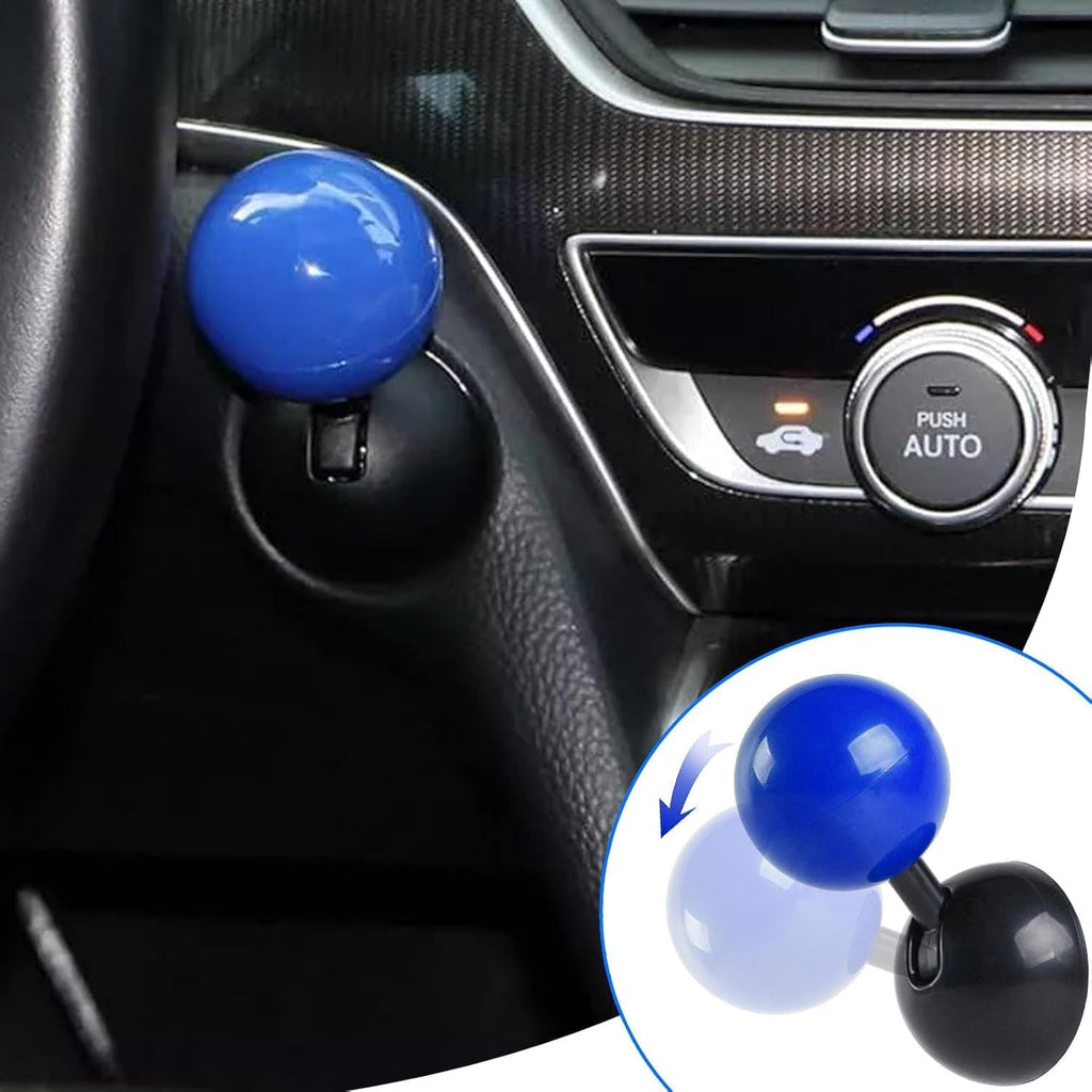 Folkswheel Push Button Start Lever, Car Push to Start Button Rocker, Car Engine Start Stop Button Joystick, Full Ball-bar Rocker Car Button Automotive One-Touch Start Button Cover Protector (Plastic, Red)