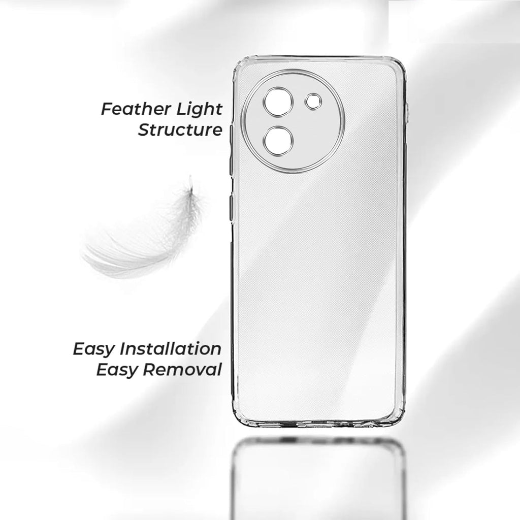Back Cover for Vivo T3x 5G (Silicone Clear Shockproof Case with Camera Protection