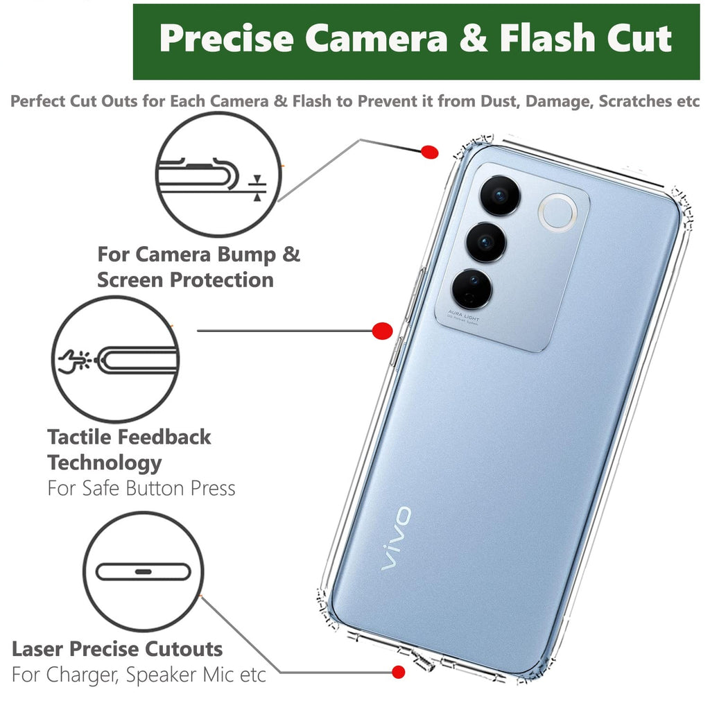 Back Cover Case for Vivo V27 5G / V27 Pro 5G Transparent