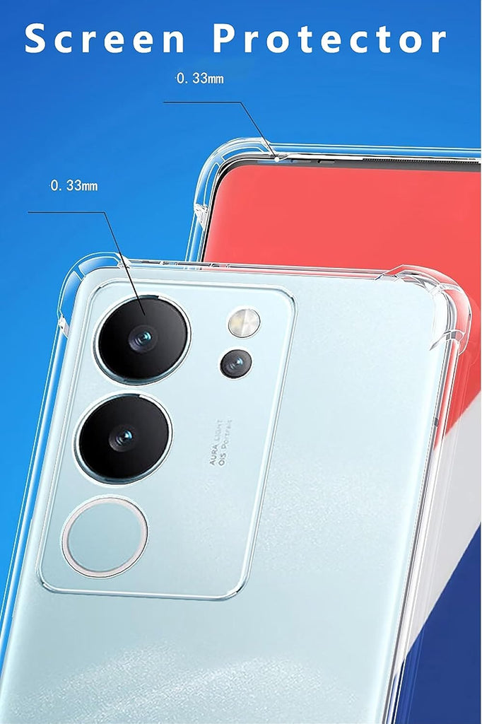Vivo V29 Pro 5G, Bumper Exclusive Transparent Back Cover Clear Thin Case