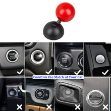 Load image into Gallery viewer, Folkswheel Push Button Start Lever, Car Push to Start Button Rocker, Car Engine Start Stop Button Joystick, Full Ball-bar Rocker Car Button Automotive One-Touch Start Button Cover Protector (Plastic, Red)