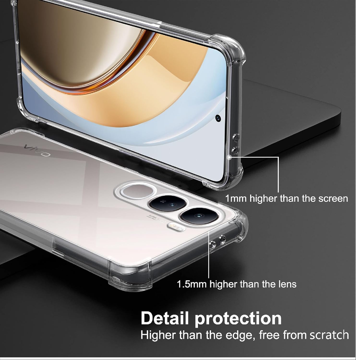 XINYEXIN Cover Glitter per Vivo 40 5G, Custodia Antiurto TPU Trasparente Ultra Sottile Bling Brilla Slim Case Bumper - Nero XINYEXIN Cover Glitter per Vivo 40 5G, Custodia Antiurto TPU Trasparente Ultra Sottile Bling Brilla Slim Case Bumper - Nero