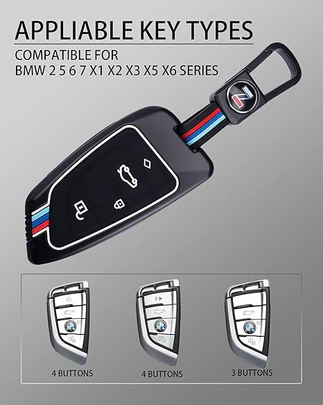 Metal Silicon Alloy Key case for BMW 4 Button Smart Key