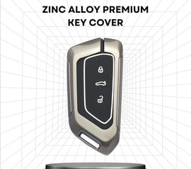 Metal Alloy Key Cover Compatible for Skoda and VW - Taigun | Kushaq | kodiaq | Virtus | T Roc 3 Button Smart Key