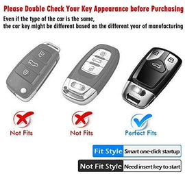 Folkswheel Metal Silicon Key Case for AUDI 3 Button Smart Key