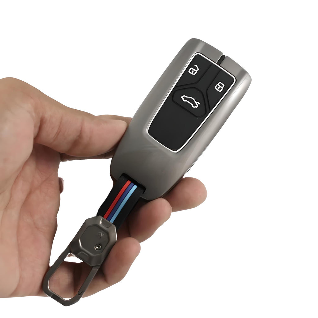 Folkswheel Metal Silicon Key Case for AUDI 3 Button Smart Key