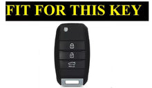 Load image into Gallery viewer, Folkswheel Metal Silicon Car Key Case Fit for KIA Seltos | KIA Sonet | Kia Carens (3 Button Flip Key)