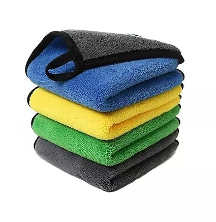 POWERCLEAN 40X40 cm 600 GSM Assorted Microfiber Cloth (Pack of 4)