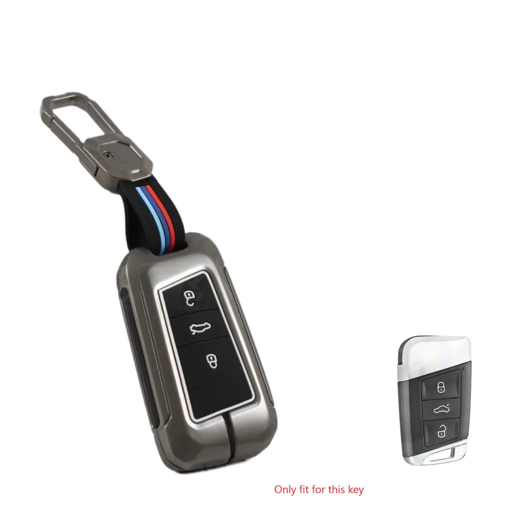 Metal Alloy Key Cover Compatible for Skoda and VW - Kushaq | Octavia | Kodiaq | Superb | Slavia | Passat | Taigun | T Roc 3B Smart Key