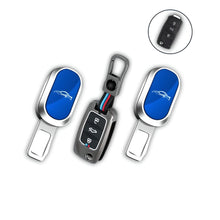 Load image into Gallery viewer, Folkswheel Combo | Volkswagen / Skoda Key Cover ( 3 Button ) | Seatbelt Extender ( 2 pcs)